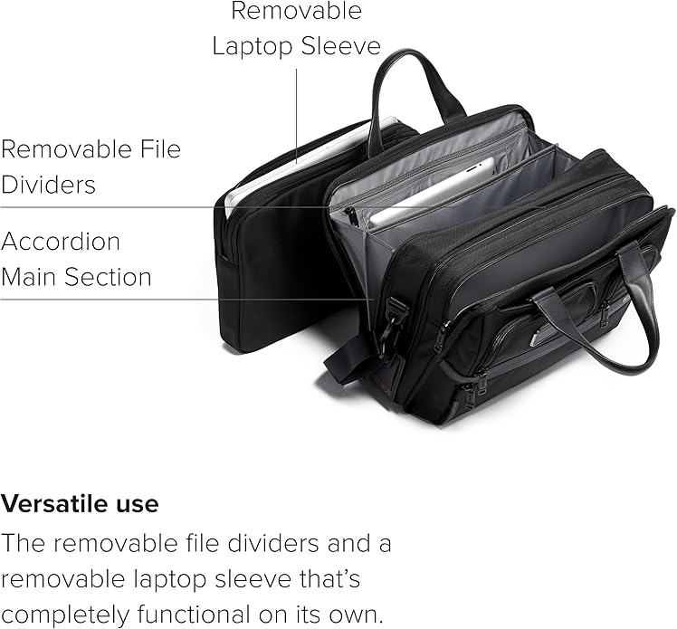 TUMI Alpha Expandable Organizer Laptop Briefcase - 15-Inch Laptop Briefcase Organizer for Men & Women - Travel Laptop Bag