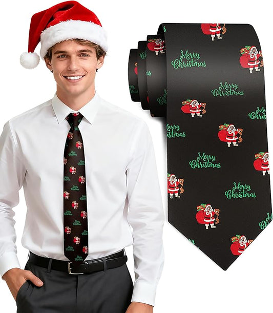 Fineknot Black Ties for Men, Formal Neckties for Men, Solid Color Mens Ties for Business, Wedding, Party, Mens Neck Tie