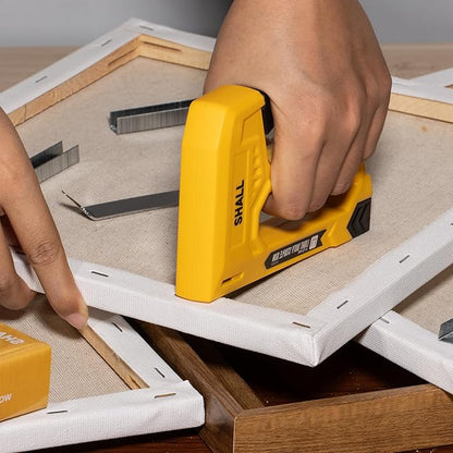 SHALL Light Duty Staple Gun for Wood - Yellow Upholstery Staple Gun with 1600pcs JT21 Staples 1/4, 5/16, 3/8 inch and Staple Remover - Fabric Stapler Gun for Crafts, DIY, Decoration