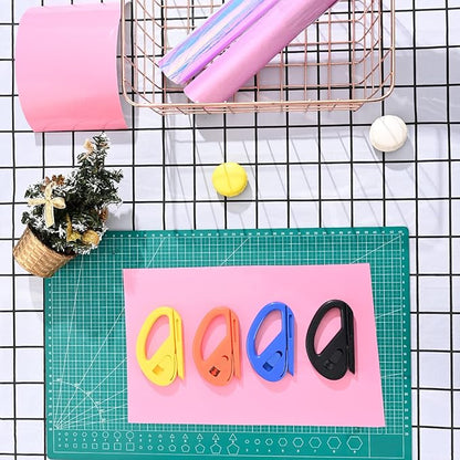 EHDIS Wrapping Paper Rolls Cutter,Gift Wrap Cutter,Wrapping Paper Cutter Straight and Smooth Cutting Wrapping Paper Cutter for Christmas Birthday Holiday,Snitty Safety Vinyl Film Cutter-4 PCS