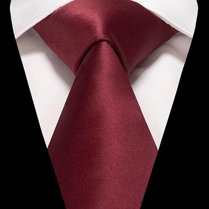 RBOCOTT Solid Color Tie and Pocket Square Hankerchief with Lapel Pin Set for Men