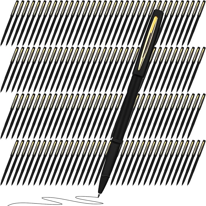 Outus 150 Pcs Black Gel Ink Pens Rollerball Pens Bulk 0.5mm Black Pen Bulk Ultra Fine Point Roller Ball Pens Gel Pens for Office, School, Writing, Taking Notes, Sketching