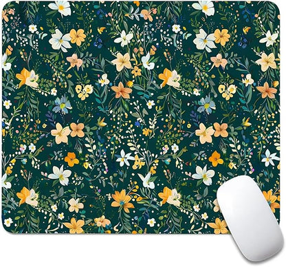 Square Mouse Pad Wild Flower 1, Personalized Premium-Textured Custom Mouse Mat Design, Washable Mousepad Cloth, Non-Slip Rubber Base Computer Mouse Pads for Wireless Mouse