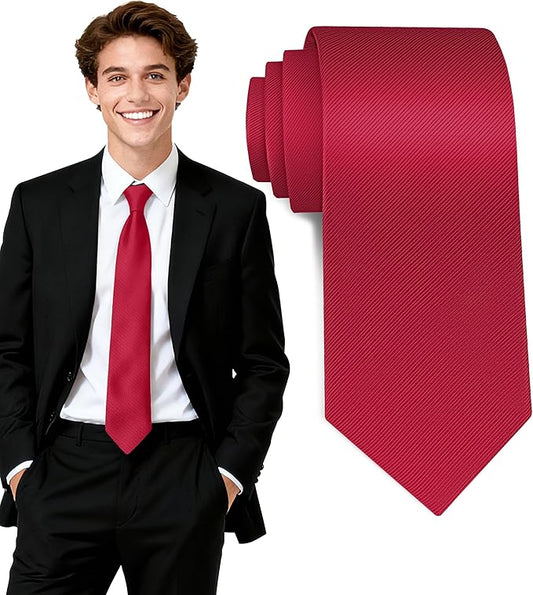 Fineknot Black Ties for Men, Formal Neckties for Men, Solid Color Mens Ties for Business, Wedding, Party, Mens Neck Tie