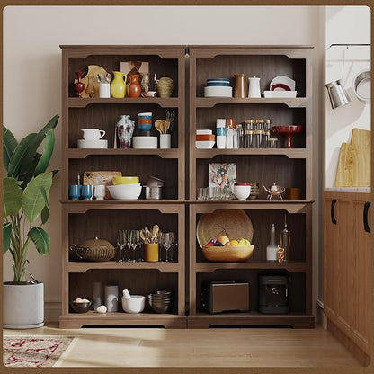 Tall Bookcase, 70 inch Height, 5-Tier Open Storage Shelf, 31.5 in Wide Standing Bookshelves for Home, Office, Bedroom, School, Library, 31.5W * 11.81D *70H (Walnut, Open Storage)