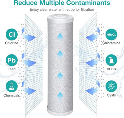 SimPure 20 x 4.5 inch 5 Micron Big Whole House Water Filter | CTO Activated Carbon Filter Replacement Cartridge Coconut shell Charcoal Filter | Matches DB20P, FC25B, CTO20BB (2 Pack)