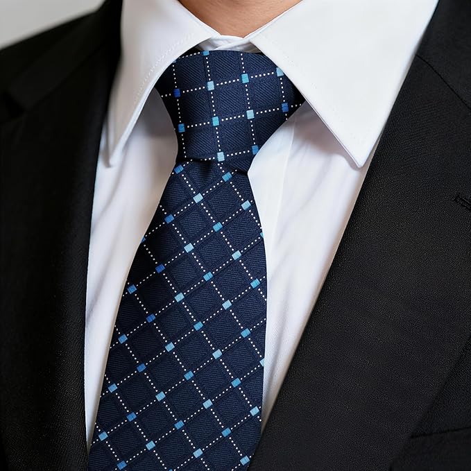 Fineknot Ties for Men, Jacquard Neck Ties, Mens Plaid Paisley Striped Tie, Classic Floral Mens Ties for Wedding Business