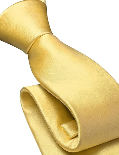 Branduce 3.15"（8cm） Pre-tied Adjustable Zipper Tie and Lapel Pin Solid Necktie Handkerchief Set for Men