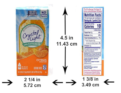 Crystal Light On The Go Citrus With Caffeine Drink Mix, 10-Packet Box (Pack of 35)