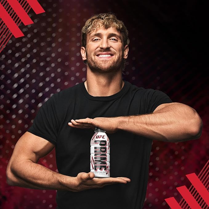 PRIME Hydration UFC, Sports Drinks, Electrolyte Enhanced for Ultimate Hydration, 250mg BCAAs, B Vitamins, Antioxidants, Low Sugar, 16.9 Fl Oz, 12 Pack