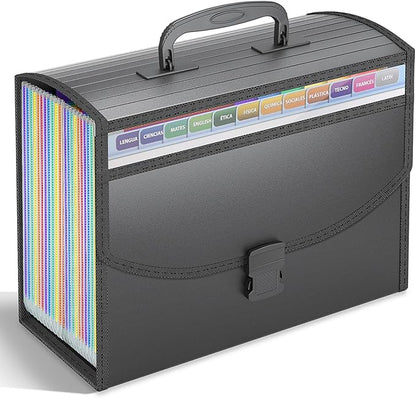 25 Pockets Accordion File Organizer with Handle,Expanding File Folders for Documents, A4/Letter Size Paper,a-z Tabs,Perfect Expandable Accordian Filing Folders with Visible Window