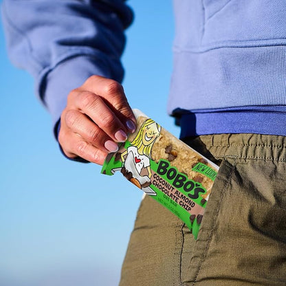 Bobo's Coconut Almond Chocolate Chip Oat Bars, Gluten Free, Non-GMO, Whole Grain Oats, Pack of 12 | Snack Bars | On-the-Go | Made with Simple Ingredients