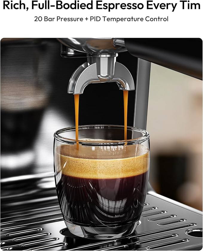 EUHOMY Espresso Machine with Grinder, 20 Bar Coffee Maker with Milk Frother Steam Wand, Professional Espresso Coffee Machines with Removable Water Tank, Latte & Cappuccino Machine for Home Barista