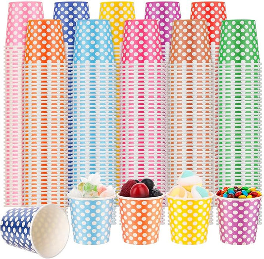 Bokon 1000 Pcs 5 oz Paper Cups Bulk Multicolor Paper Disposable Ice Cream Hot/cold Drink Tea Small Mouthwash Mini Sundae Espresso Coffee Cups for Christmas Party Travel