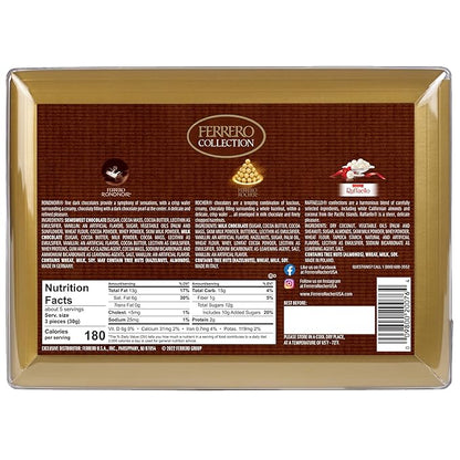 Ferrero Collection, 16 Count, Premium Gourmet Assorted Hazelnut Milk Chocolate, Dark Chocolate and Coconut, Mother's Day Gift, 6.1 oz (Pack of 5)