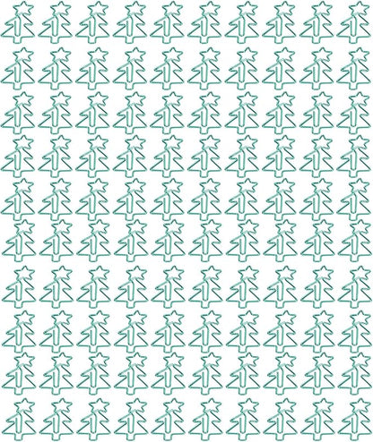Tree Shape Paper Clips, 100pcs Cute Paperclips, Decorative Non Slip Bookmark Paperclips for School Home, Electroplating Process for Lasting Use, Includes Storage Box