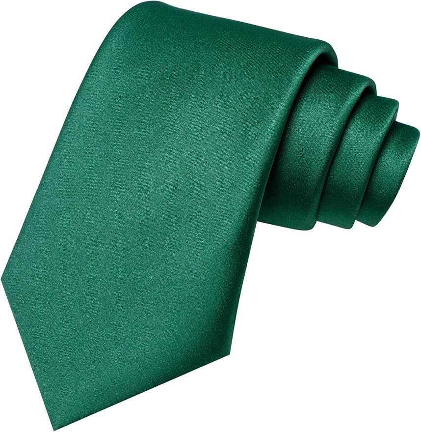 RBOCOTT Solid Color Tie and Pocket Square Hankerchief with Lapel Pin Set for Men