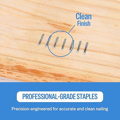 meite 20 Gauge 304 Stainless Steel Upholstery Staples, 1/2-Inch Crown with 1/2-Inch Leg Length, Heavy Duty Staples for Construction, Furniture, Crafts & DIY Projects (5 Boxes)