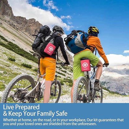Premium First Aid Kit with Labelled Compartments, Waterproof & Organized Molle Medical Kit for Home, Car, Hiking, Camping, Travel & Roadside Emergencies and Everyday Safety