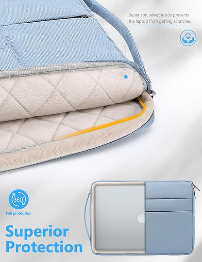 HYZUO 14-15 Inch Laptop Sleeve Bag for MacBook Air 15 M4 M3 M2, MacBook Pro 15, 15" Surface Laptop, XPS 14/15 Plus, Portable NoteBook Case for 14" HP Dell Lenovo ThinkPad Asus, Pale Blue