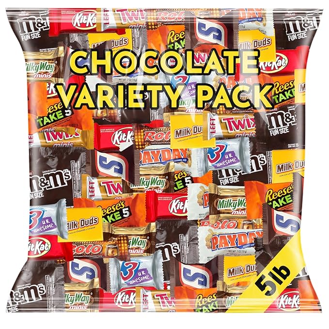 Assorted Chocolate Candy Variety Pack 5 lb – Bulk Individually Wrapped Chocolates for Parties, Gifting, Holidays & Everyday Indulgence – Premium Name-Brand Mix for All Occasions
