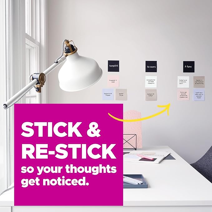 Post-it Super Sticky Lined Notes 4 in x 6 in, Simply Serene 3 Pads/Pack, 90 Sheets/Pad 100% PEFC, SGSCH-PEFC-COC-110078