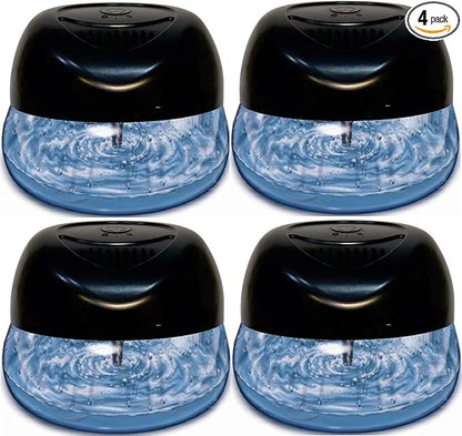 Bluonics Fresh Aire 4-Pack Water Air Washer, Air Revitalizer & Freshener with a bottle of of Tobacco Fragrance with Night Light 7 LED Changing Colors & White Noise