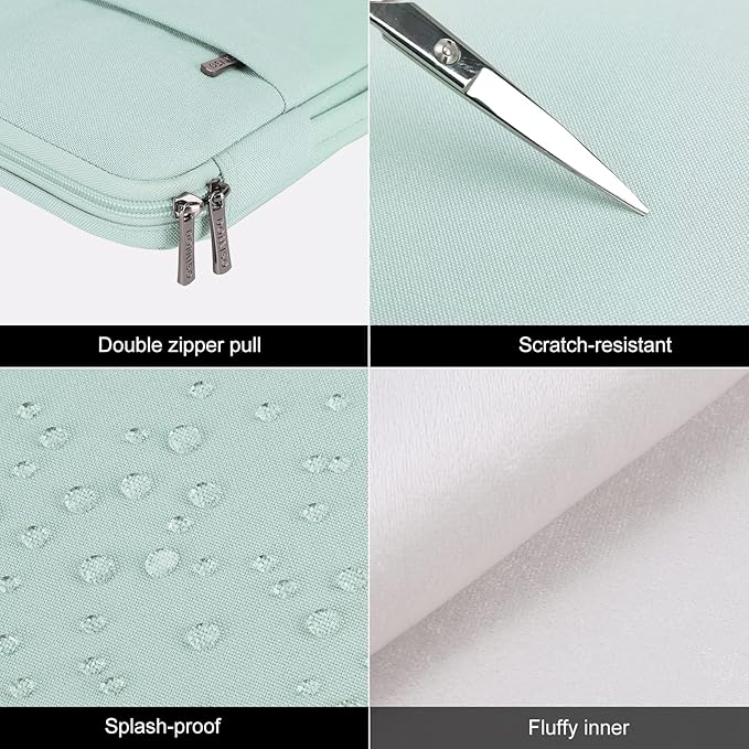 DOMISO 16 inch Laptop Sleeve Case Water Resistant Shockproof Protective Computer Bag for 16" Dell/HP Pavilion Envy/ThinkPad IdeaPad/ASUS Vivobook,Mint Green