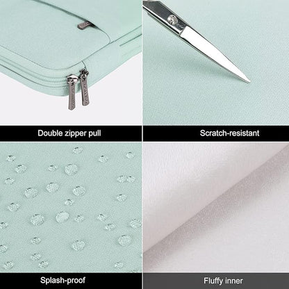 DOMISO 17.3 inch Laptop Sleeve Case Water Resistant Shockproof Protective Computer Bag for 17.3" Notebook/HP Pavilion Envy 17/IdeaPadm/MSI/LG Gra with Accesory Bag,Mint Green