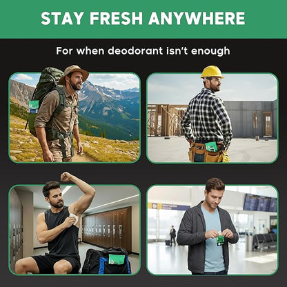 Dura Cleanse Deodorant Wipes for Men - Freshening Body Towelettes for Post-Workout, Travel, and Daily Deodorizing - On-the-Go Fresh Scent Cleansing Wipes, 64 Count (1 Pack)