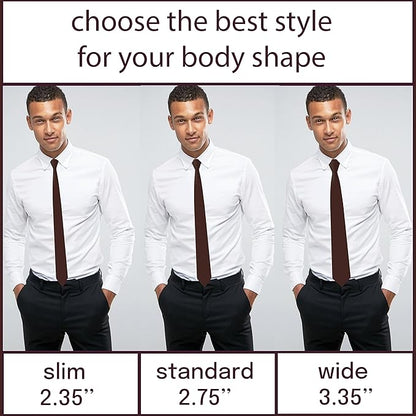 Men's Oxford Matt Neckties Solid Color for Adults Tuxedo Classic Design, by Bow Tie Hosue