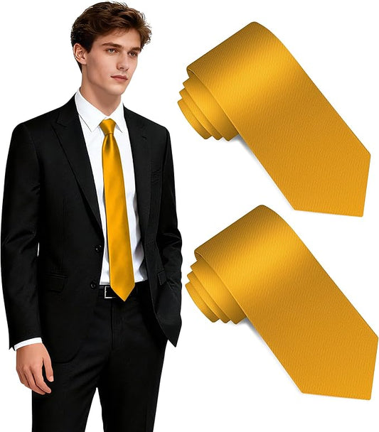 Fineknot Black Ties for Men, Formal Neckties for Men, Solid Color Mens Ties for Business, Wedding, Party, Mens Neck Tie