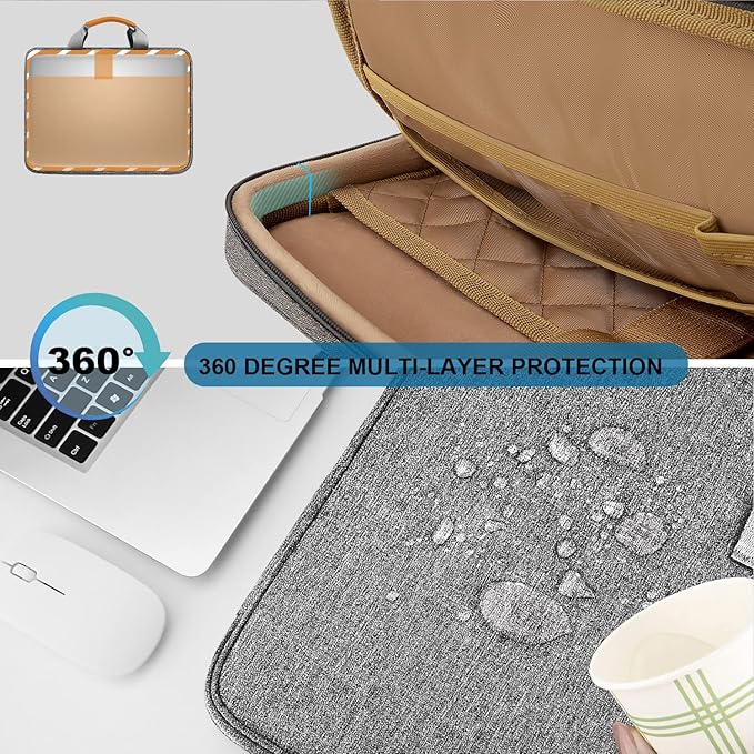 ZINZ Laptop Case 13 inch Sleeve, Expandable Computer Briefcase Protective Handbag with Multi-pockets, Compatible with MacBook Air/Pro M4/M3/M2/M1, iPad 12.9/13, XPS 13, Durable & Recycled，D01G01
