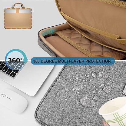 ZINZ Laptop Case 13 inch Sleeve, Expandable Computer Briefcase Protective Handbag with Multi-pockets, Compatible with MacBook Air/Pro M4/M3/M2/M1, iPad 12.9/13, XPS 13, Durable & Recycled，D01G01