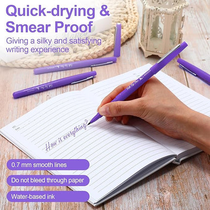 36 Pcs Felt Tip Pens 0.7mm Medium Point Colored Felt Tip Pens for Journaling Planner Writing Note-taking Art Office and School Supplies(Purple)