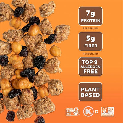 Absurd Snacks Chickpea & Granola Crunch Mix, Nut-Free, Gluten-Free, Plant-Based, Good Source of Protein & Fiber, Top-9 Allergen Free Snack Mix - 8-Pack (1.5 ounce, 8 servings) (8 Pack, Maple Cinnamon)