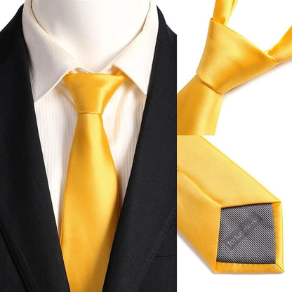 Mens Solid Satin Mens Tie With Hanky,Handmade Neckties For Men