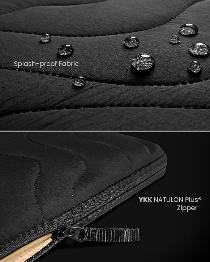 tomtoc 360 Protective Puffy Laptop Sleeve for 14-inch MacBook Pro M5(2025)/M4/M3/M2/M1 Pro/Max A3434 A3112 A3401 A3185 A2992 A2918 13.5/13.8-inch Surface Laptop 7(Copilot+ PC)/6/5/4/3, Quilted Design