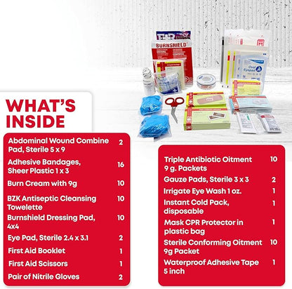 Ever Ready First Aid 10 Person First Aid Kit with Plastic Case, Type III, Ansi A, OSHA Compliant