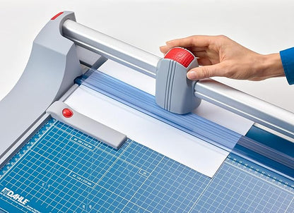 Dahle 472 Premium Rolling Trimmer, 72" Cut Length, 12 Sheet Capacity, Self-Sharpening, Automatic Clamp, German Engineered Paper Cutter