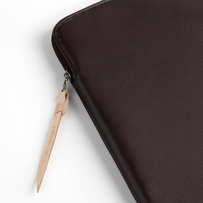 Comfyable Slim Protective Laptop Sleeve Compatible with 13/13.3/14 Inch MacBook Air & MacBook Pro, Mac Travel Case, Laptop Pouch, Slim PU Leather Cover M4/M3/M2/M1 2025-2021, Chocolate