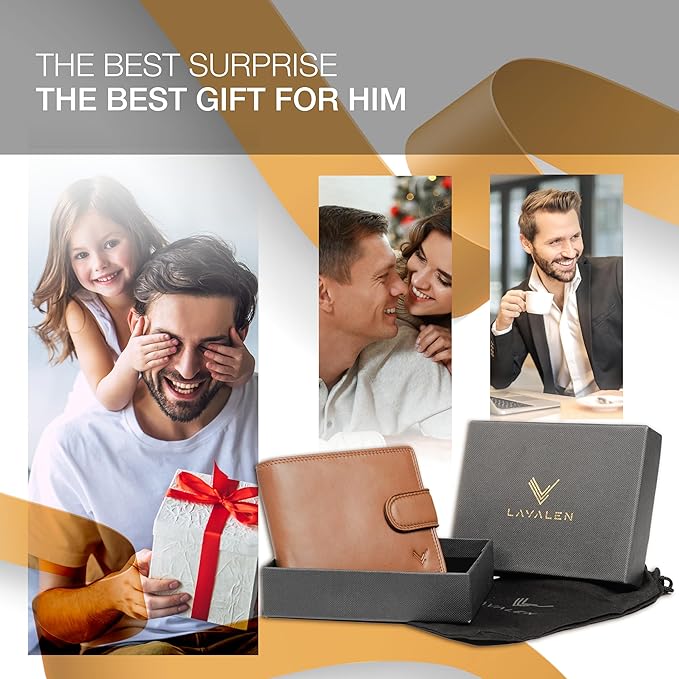 Soft Leather Wallet for Men - Mens Wallet Bifold with Zipper Coin Pocket - Holds Bills, Credit Cards, Coins - Carteras para Hombres Piel - Billeteras de Hombres Cuero Original - RFID Blocking.