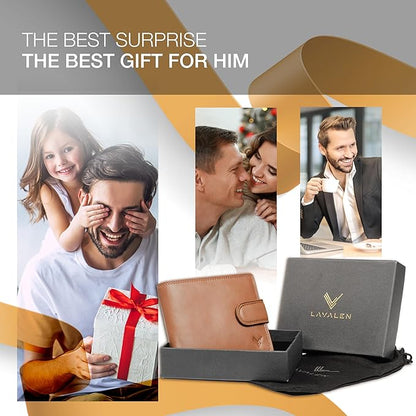 Soft Leather Wallet for Men - Mens Wallet Bifold with Zipper Coin Pocket - Holds Bills, Credit Cards, Coins - Carteras para Hombres Piel - Billeteras de Hombres Cuero Original - RFID Blocking.