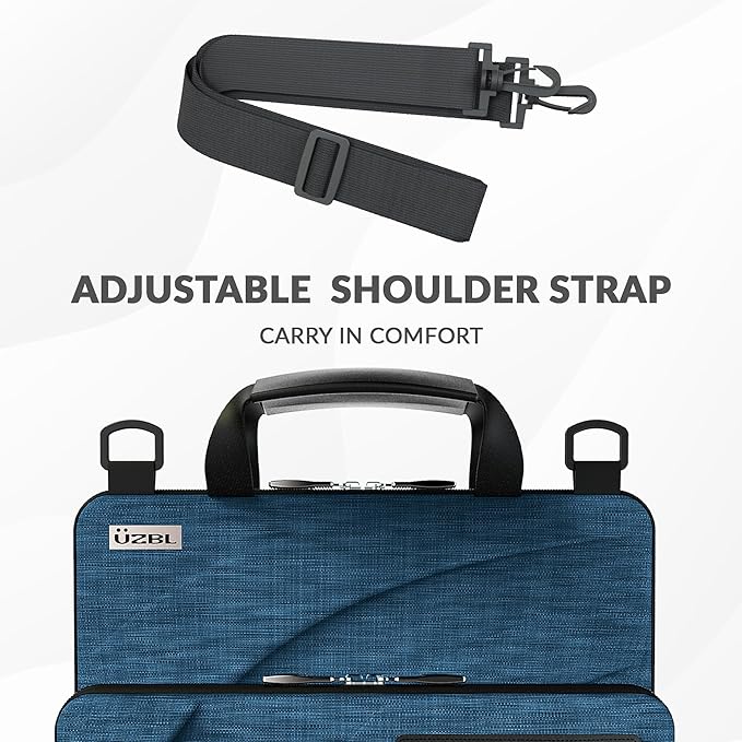 UZBL 11-11.6 Inch Always-on Chromebook Protective Hard Case with Accessory Pouch and Adjustable Shoulder Strap