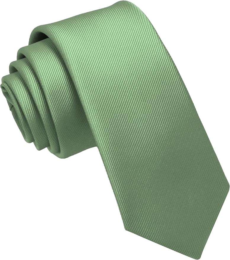 JEMYGINS 2.4" Solid Color Skinny Tie Slim Necktie for Men