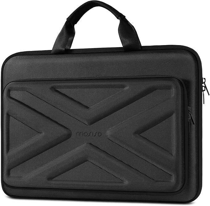 MOSISO 15.6-16 inch Laptop Hard Case, 15 inch Shockproof Waterproof Laptop Case Hard Shell Compatible with MacBook HP Dell, Carrying Sleeve Computer Bag with Sturdy Handle&Front Pocket&Belt, Black