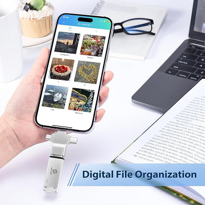 Secure Auto Backup Photo Stick 256GB | Fully Automatic Backup & Transfer for All Devices | Smart Detection & AI-Powered Organization | Backup-USB-Flash-Drive Photo-Saver-Thumb-Drive Photo-Memory-Stick