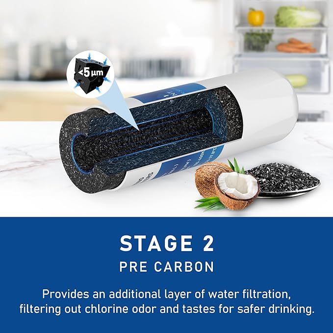 4 Stage Cooler Filter Replacement Kit, Compatible With Brio "UVF4" Models, Replacement for Brio MIB400PKUF Filter, NSF Certified