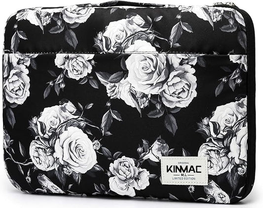 Kinmac 360° Protective Laptop Sleeve Case Bag Cover with Handle for MacBook Pro 16 inch,16 inch HP,Lenovo,Dell,ASUS,Acer Ultrabook and Business Laptop (White Rose)