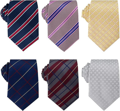 Adulove Men's Necktie Classic Silk Tie Woven Jacquard Neck Ties 6 PCS